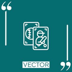 baseball card Linear icon. Editable stroke line