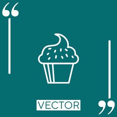 sweet cupcake Linear icon. Editable stroke line