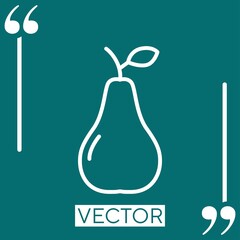 pear with leaf Linear icon. Editable stroke line