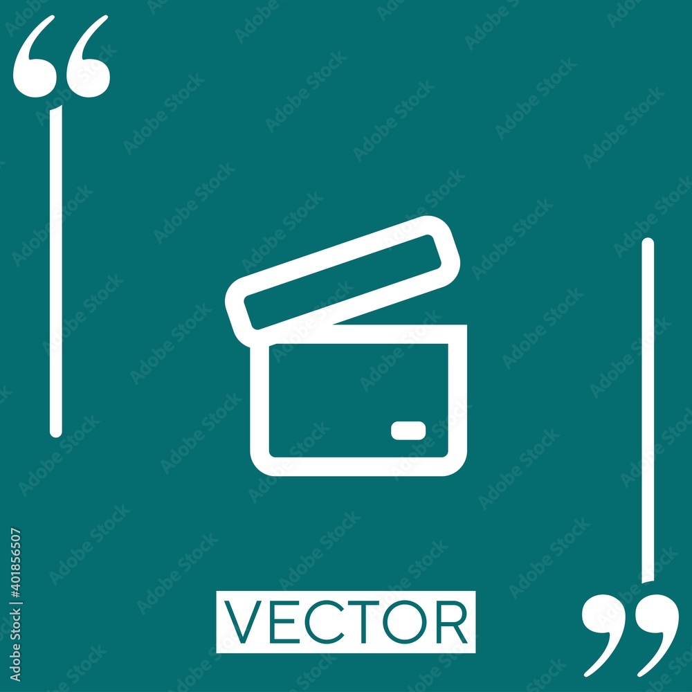 Poster archive opened box outline linear icon. editable stroke line