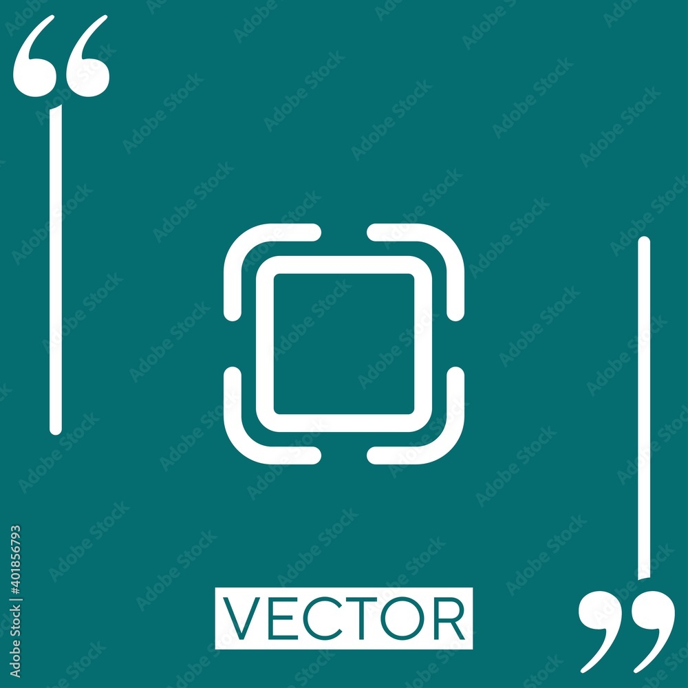 Poster button outline of rounded square shape linear icon. editable stroke line
