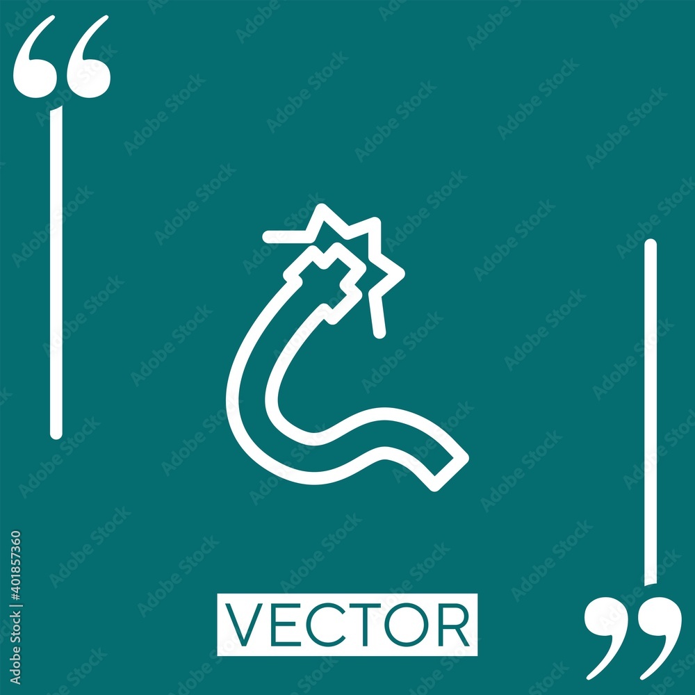 Poster cord connection vector icon linear icon. editable stroked line