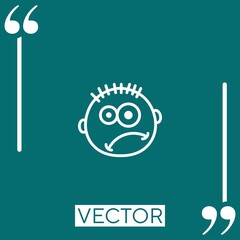 confused   vector icon Linear icon. Editable stroked line