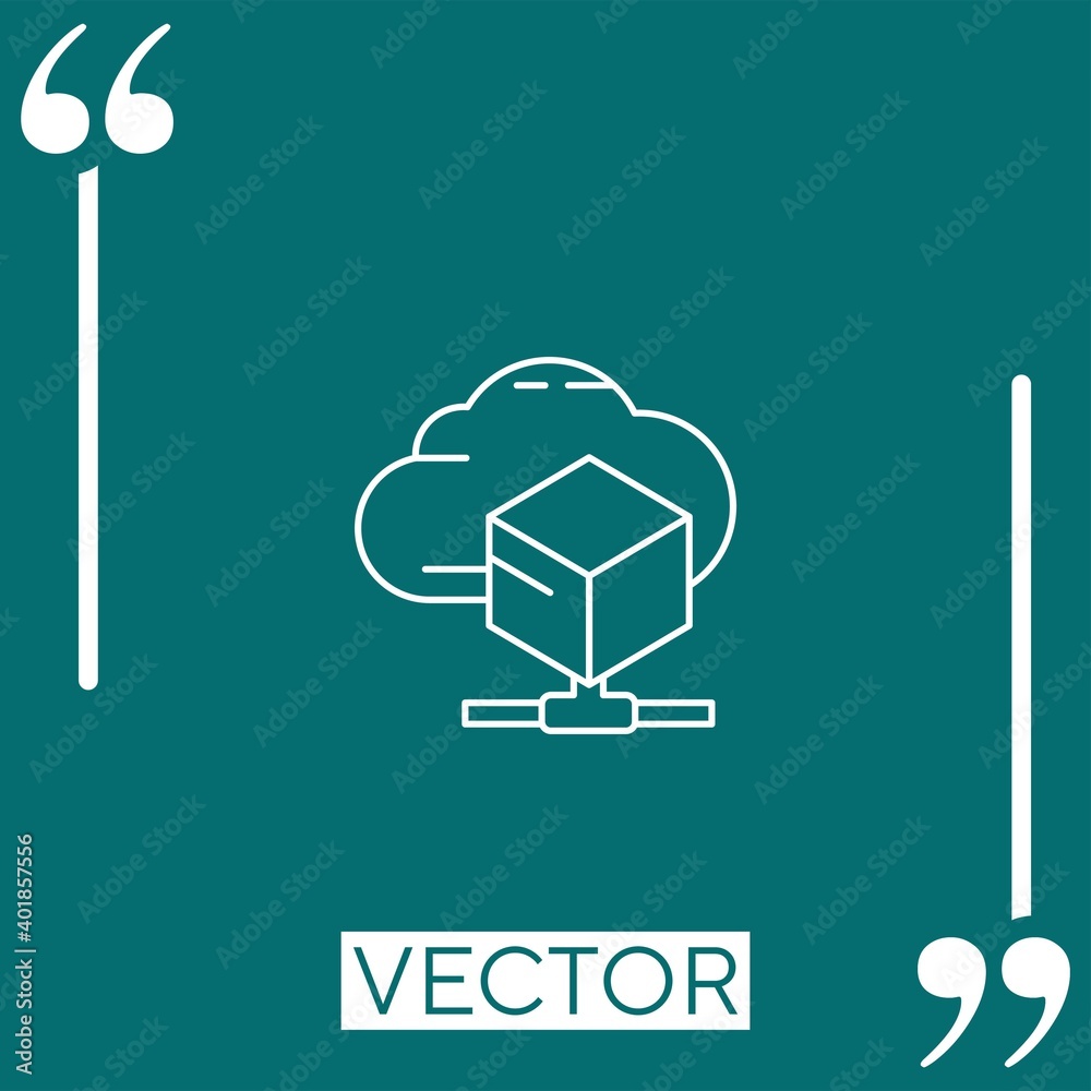 Poster data cloud vector icon linear icon. editable stroked line