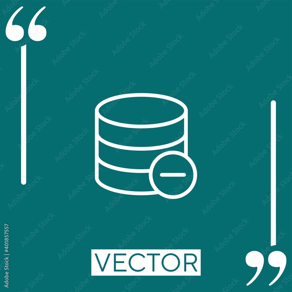 Poster database vector icon linear icon. editable stroked line
