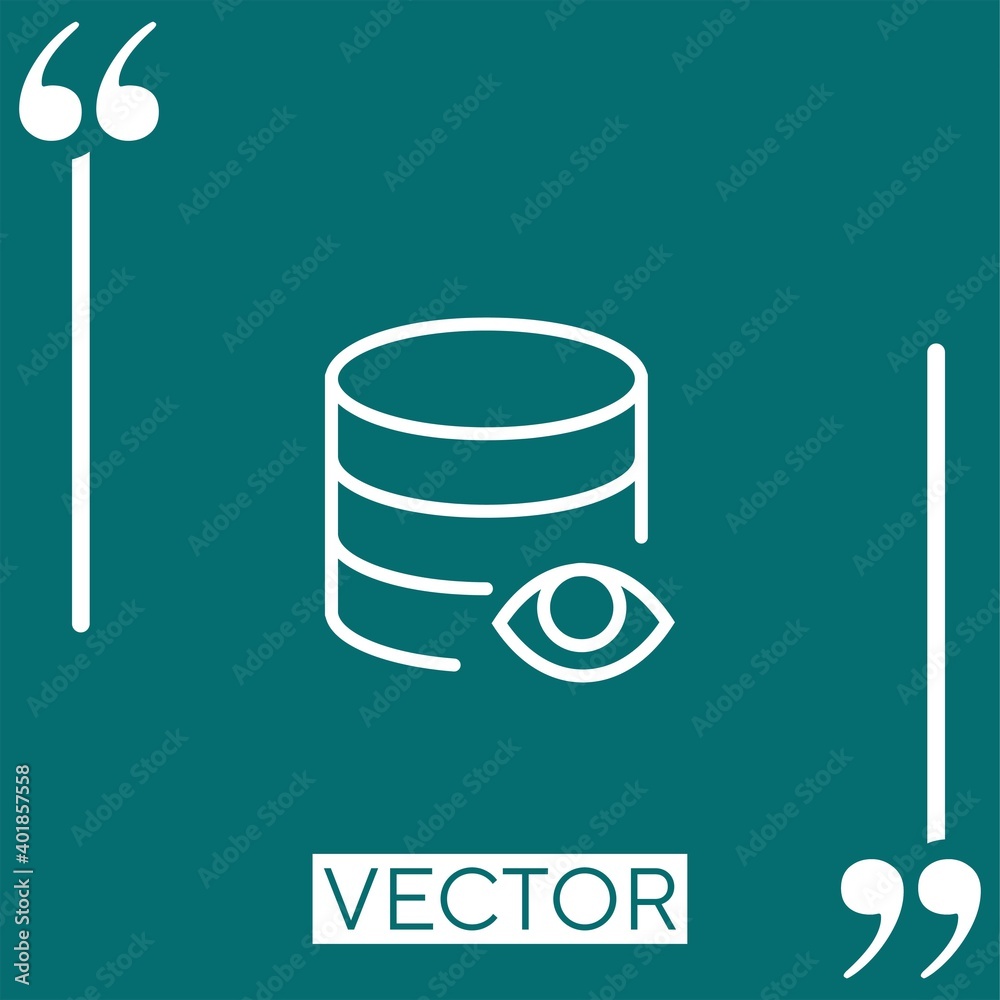 Poster database vector icon linear icon. editable stroked line