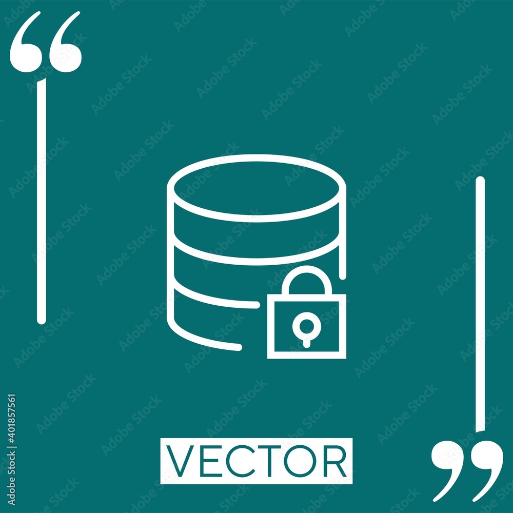 Poster database vector icon linear icon. editable stroked line