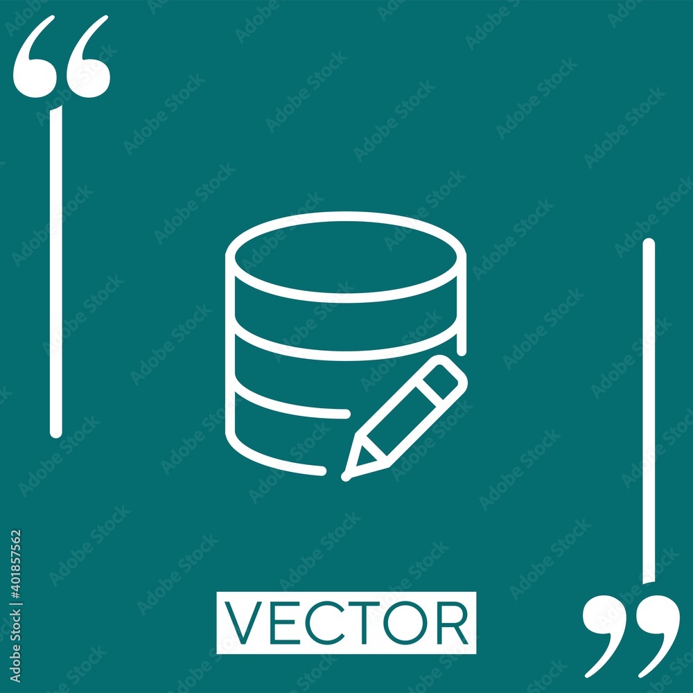 Poster database vector icon linear icon. editable stroked line
