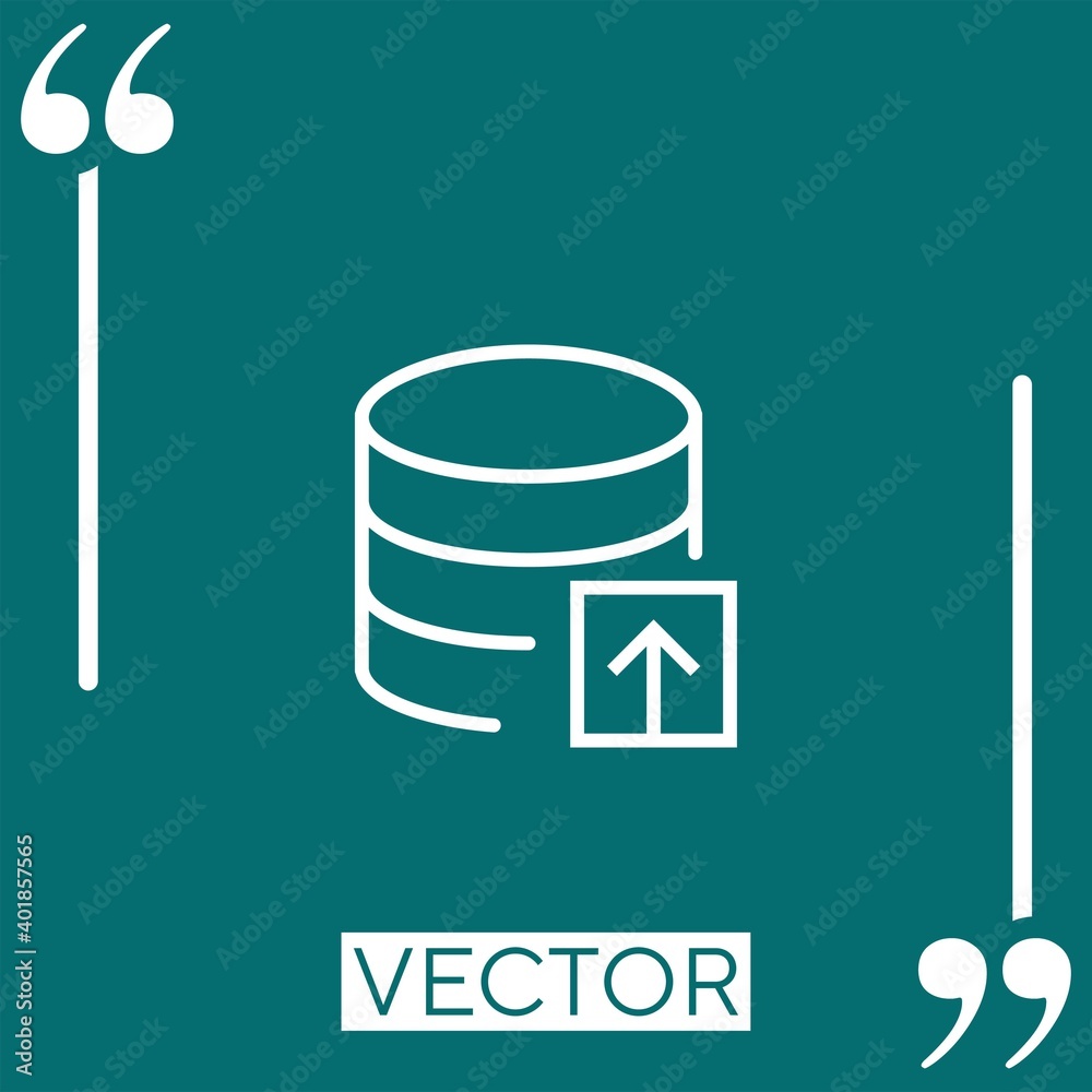 Poster database vector icon linear icon. editable stroked line