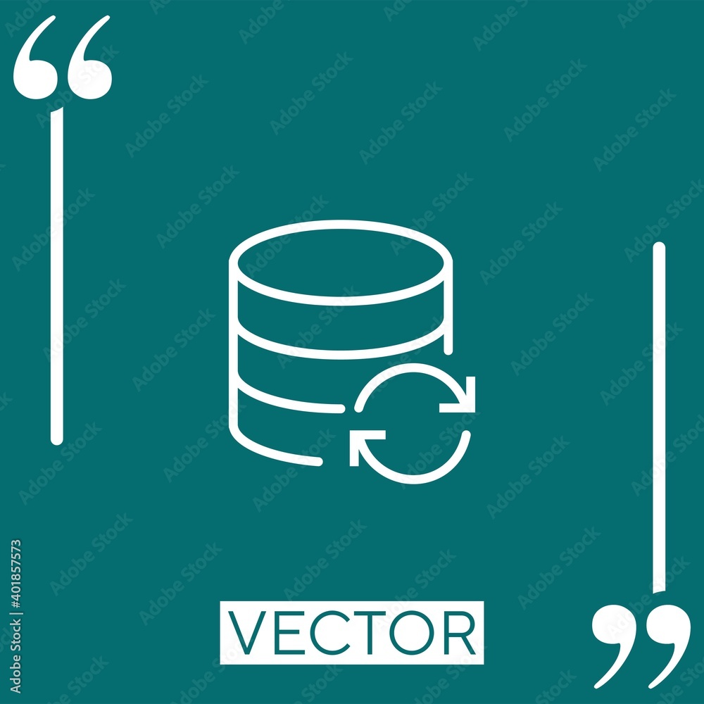 Poster database vector icon linear icon. editable stroked line