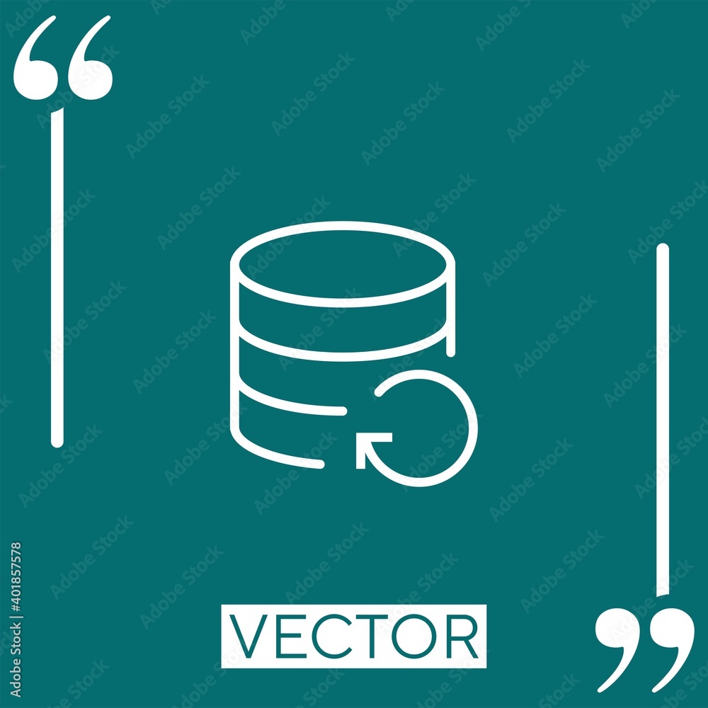 Poster database vector icon linear icon. editable stroked line
