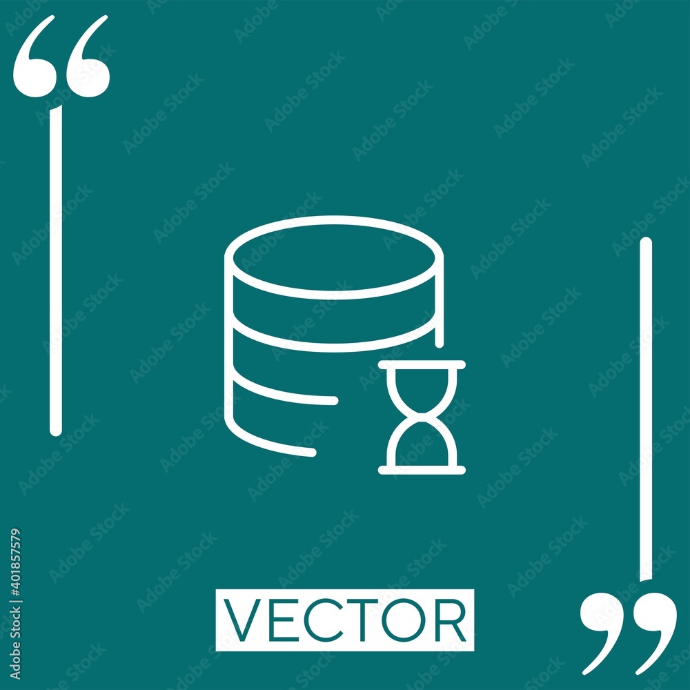 Aufkleber database vector icon linear icon. editable stroked line