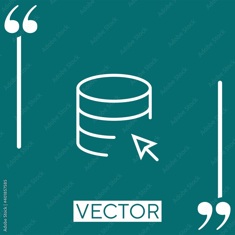 Poster database vector icon linear icon. editable stroked line