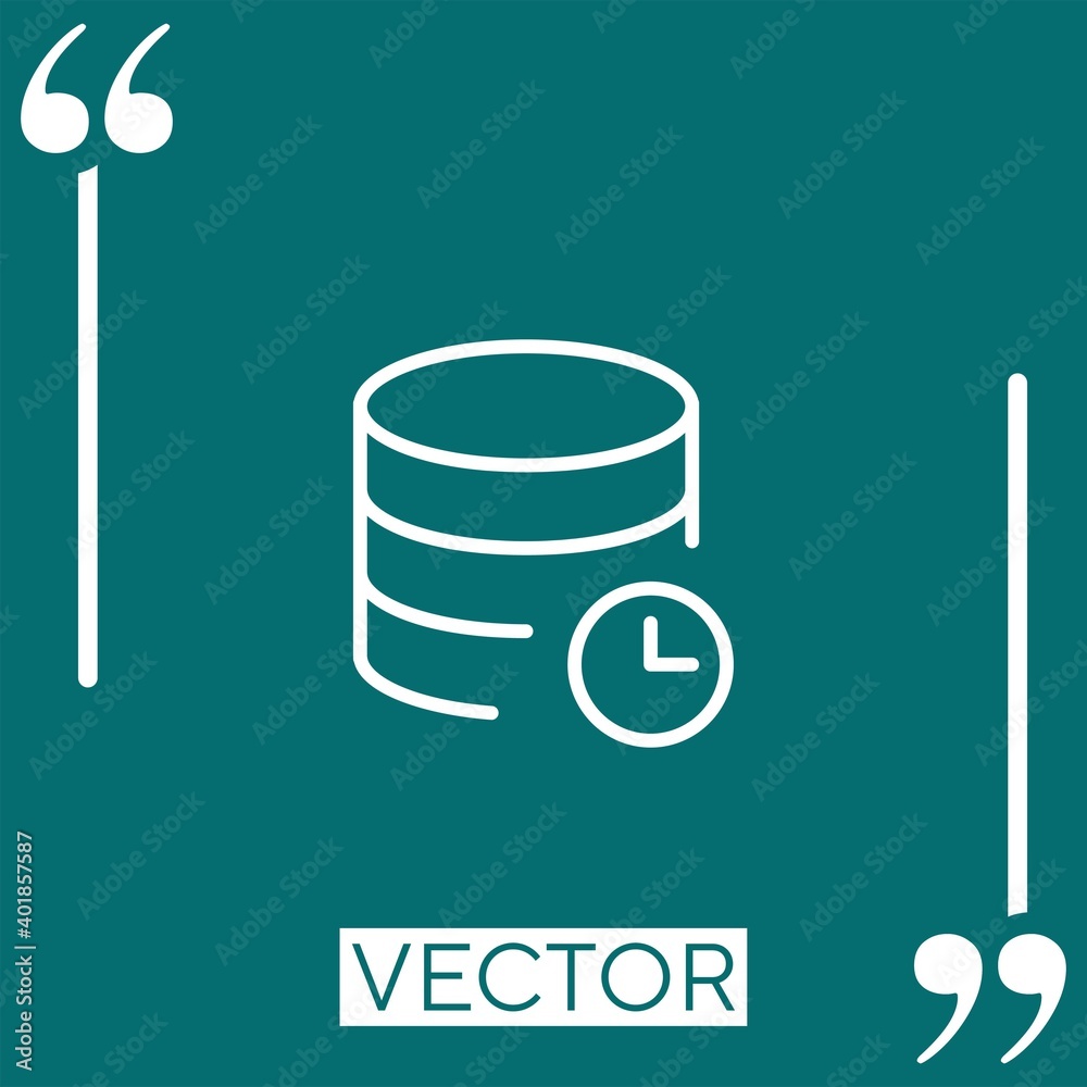 Poster database vector icon linear icon. editable stroked line