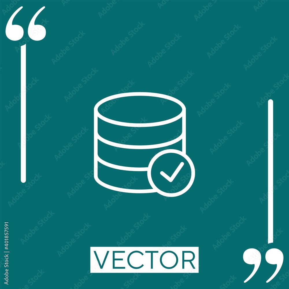 Poster database vector icon linear icon. editable stroked line