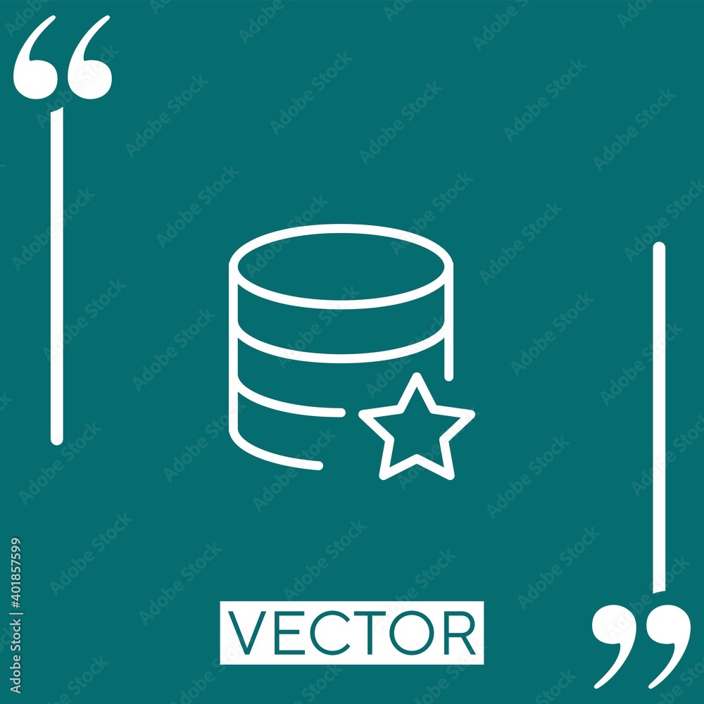 Poster database vector icon linear icon. editable stroked line