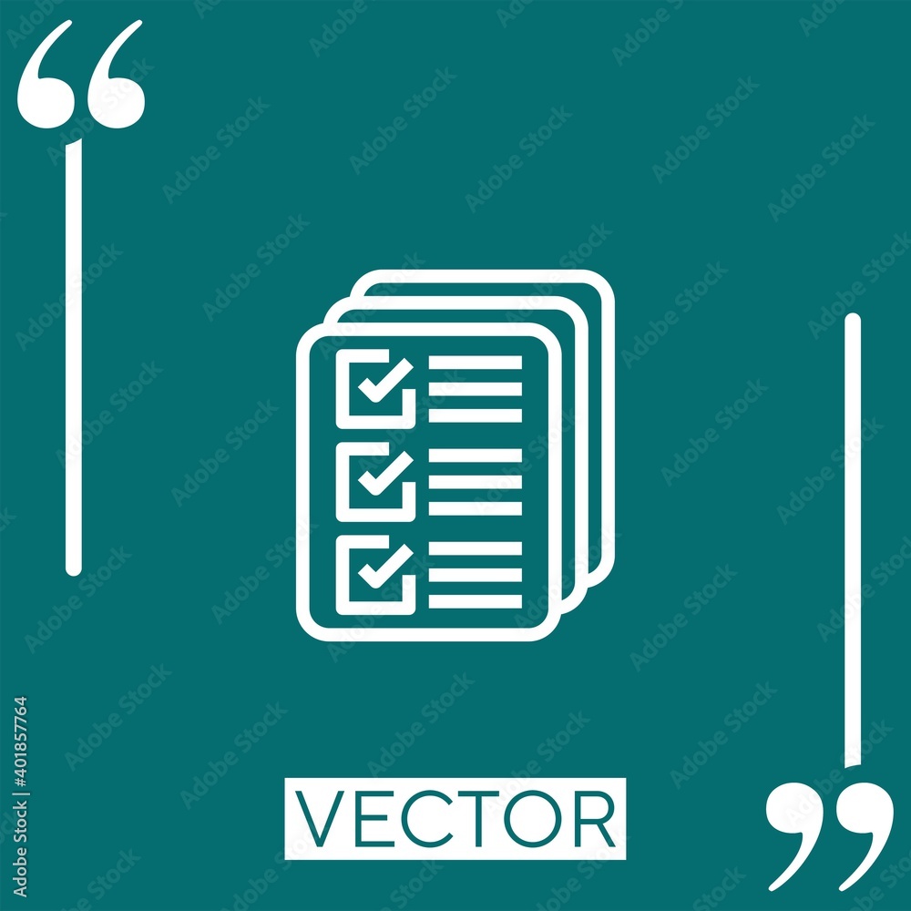 Poster documents vector icon linear icon. editable stroked line