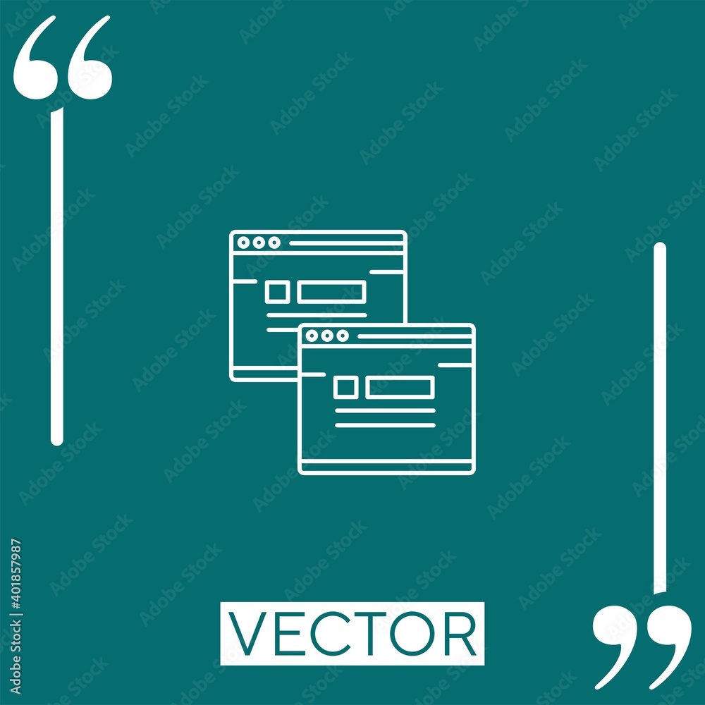 Poster duplicate content vector icon linear icon. editable stroked line