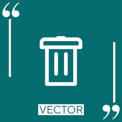 dustbin   vector icon Linear icon. Editable stroked line