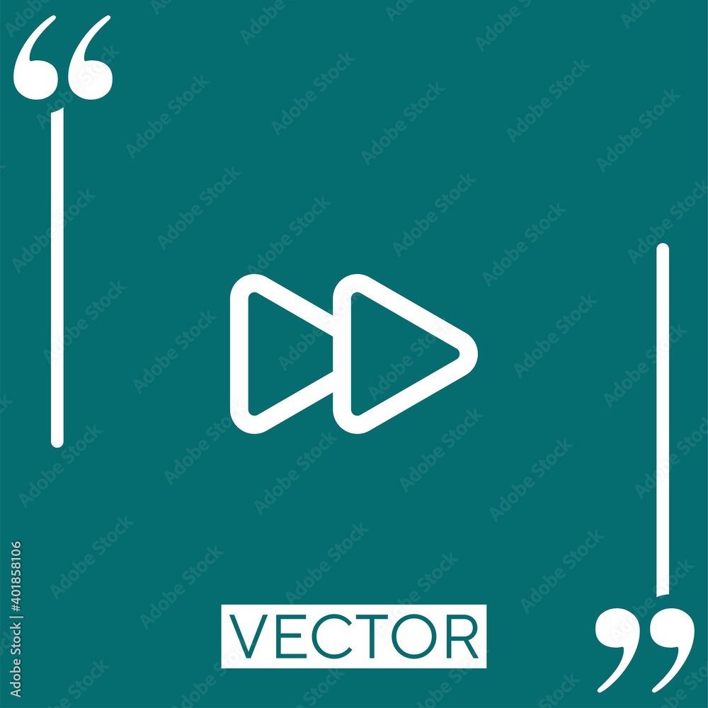 Poster fast forward button outline linear icon. editable stroke line