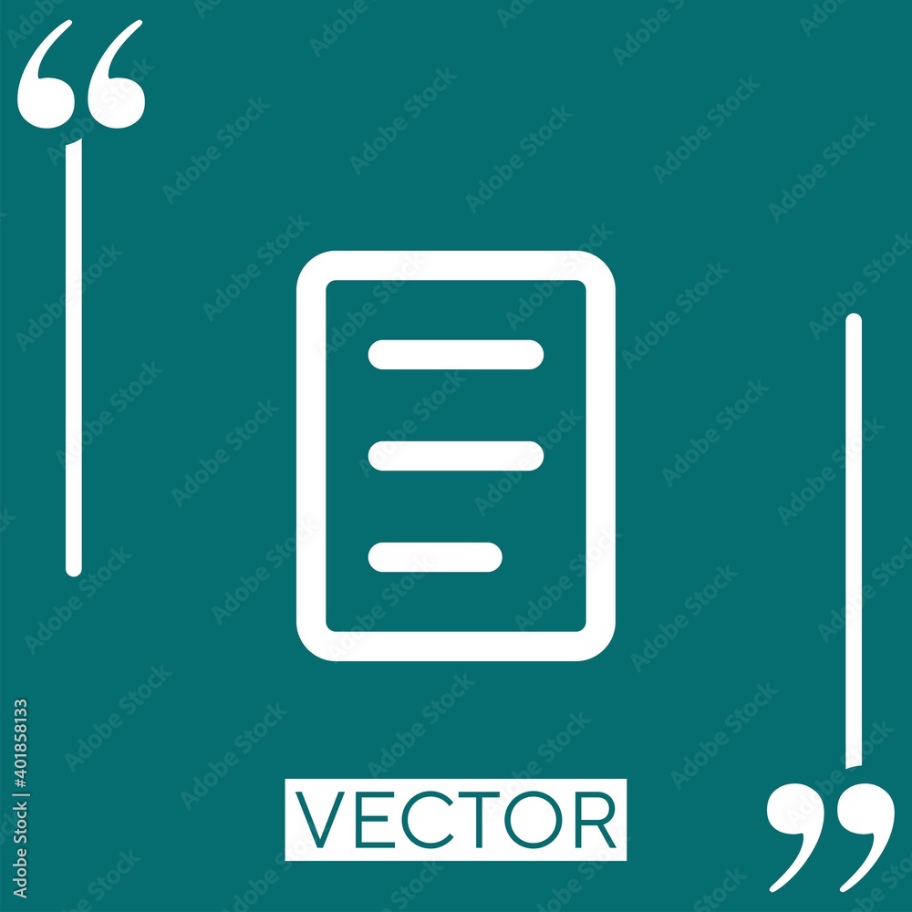 Poster file outline with text lines Linear icon. Editable stroke line