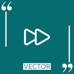 fast forward button outline Linear icon. Editable stroke line