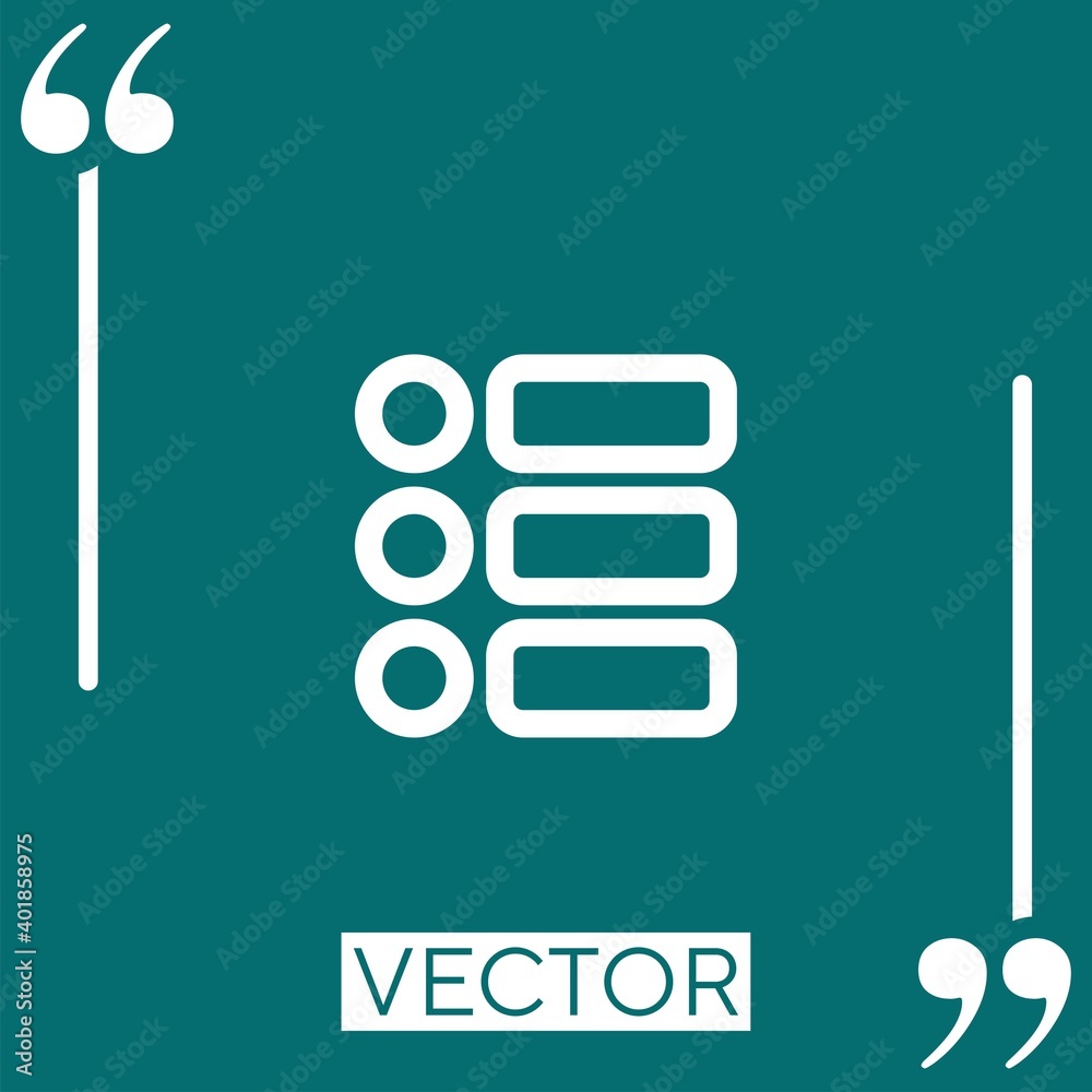Poster list outlined interface button of three items linear icon. editable stroke line