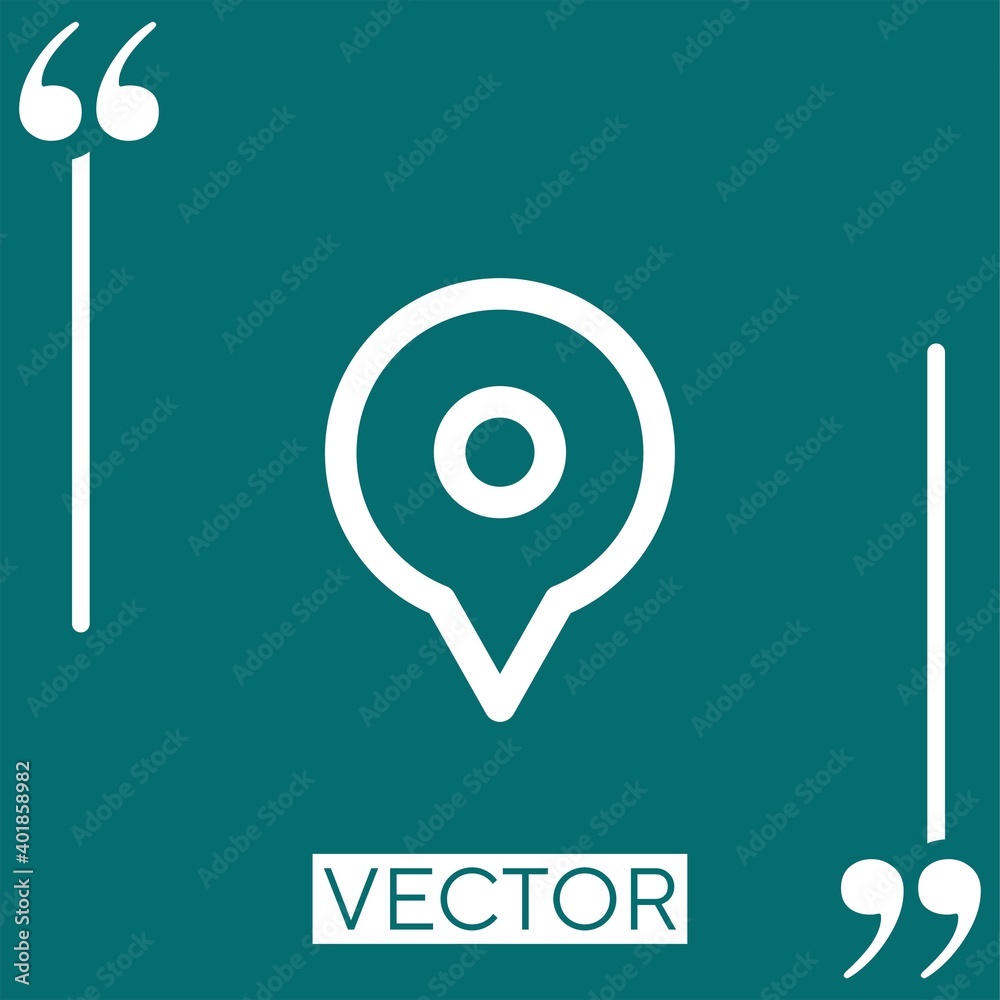 Poster location pointer vector icon linear icon. editable stroke line