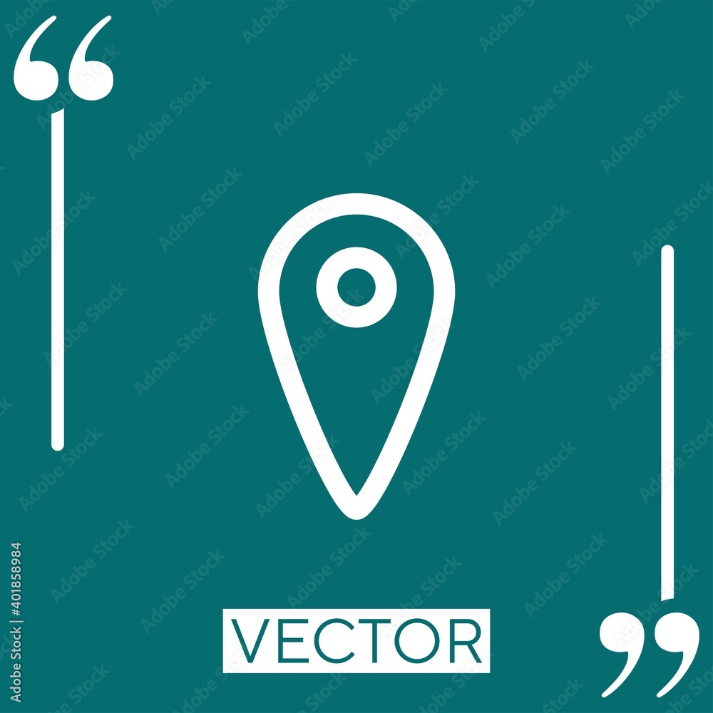 Poster location pointer vector icon linear icon. editable stroke line