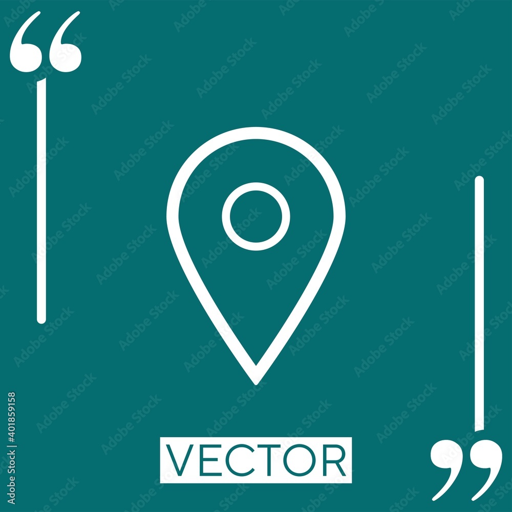 Poster map mark symbol of ios linear icon. editable stroke line