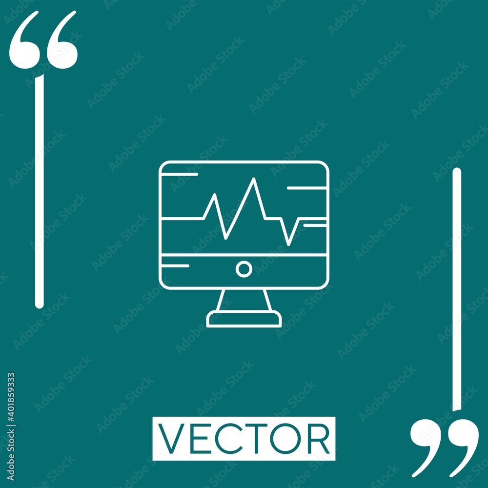 Poster monitoring system vector icon linear icon. editable stroke line