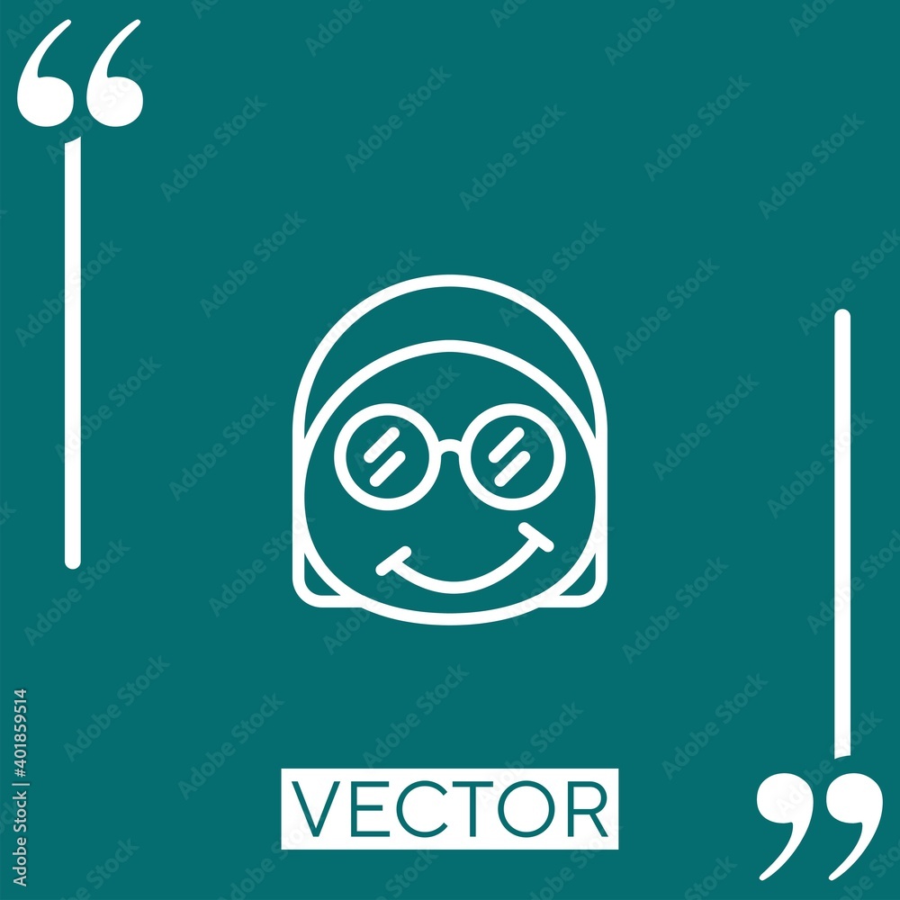 Poster nerd vector icon linear icon. editable stroke line