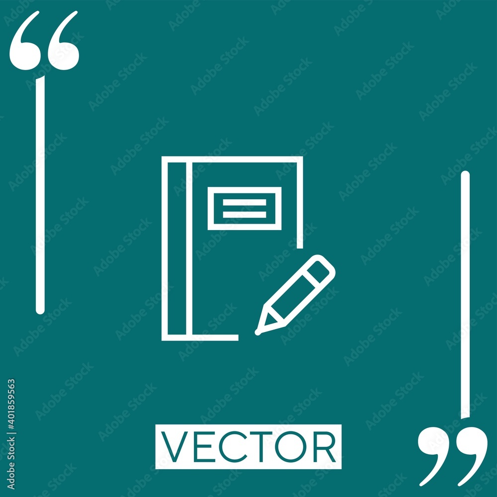 Poster notebook vector icon linear icon. editable stroke line