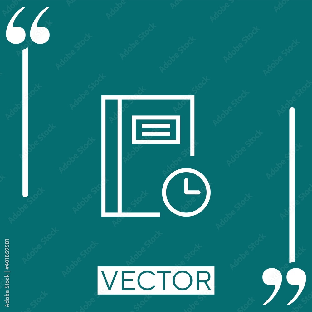 Poster notebook vector icon linear icon. editable stroke line
