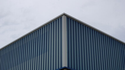 Fototapeta na wymiar blue roof from an industrial warehouse