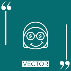 nerd   vector icon Linear icon. Editable stroke line