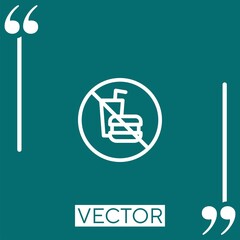 no fast food vector icon Linear icon. Editable stroke line