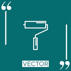 paint roller vector icon Linear icon. Editable stroke line