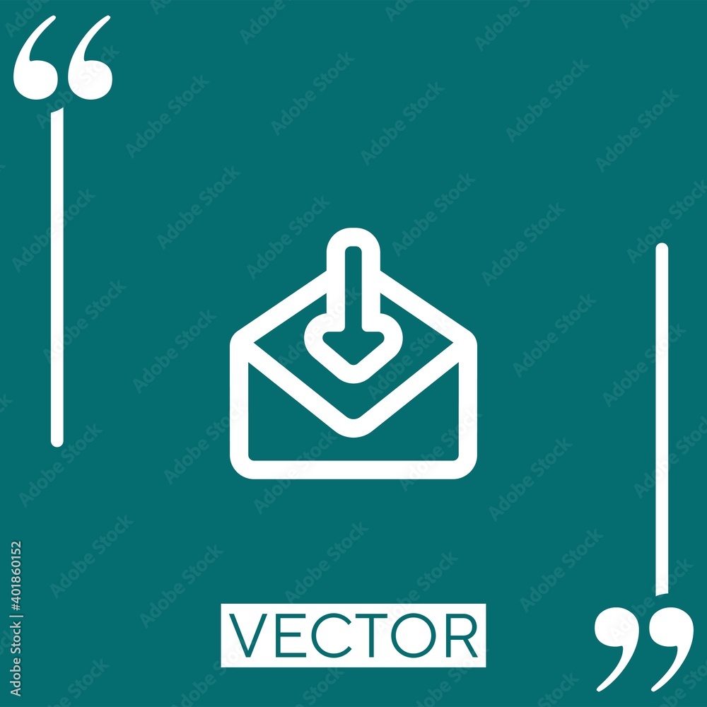 Poster receiving email interface outline linear icon. editable stroke line