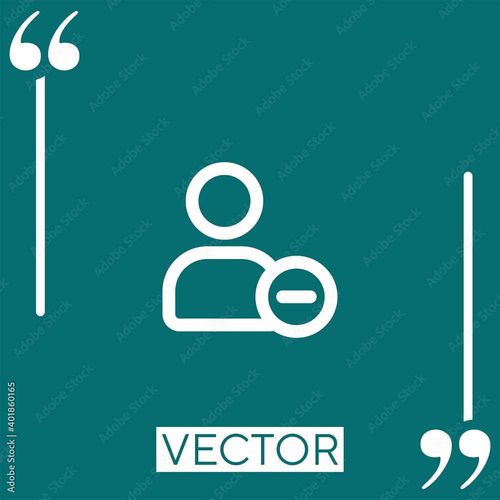 Poster remove person outlined interface button linear icon. editable stroke line