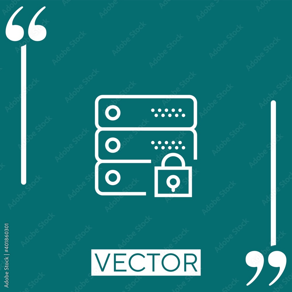 Poster server vector icon linear icon. editable stroke line