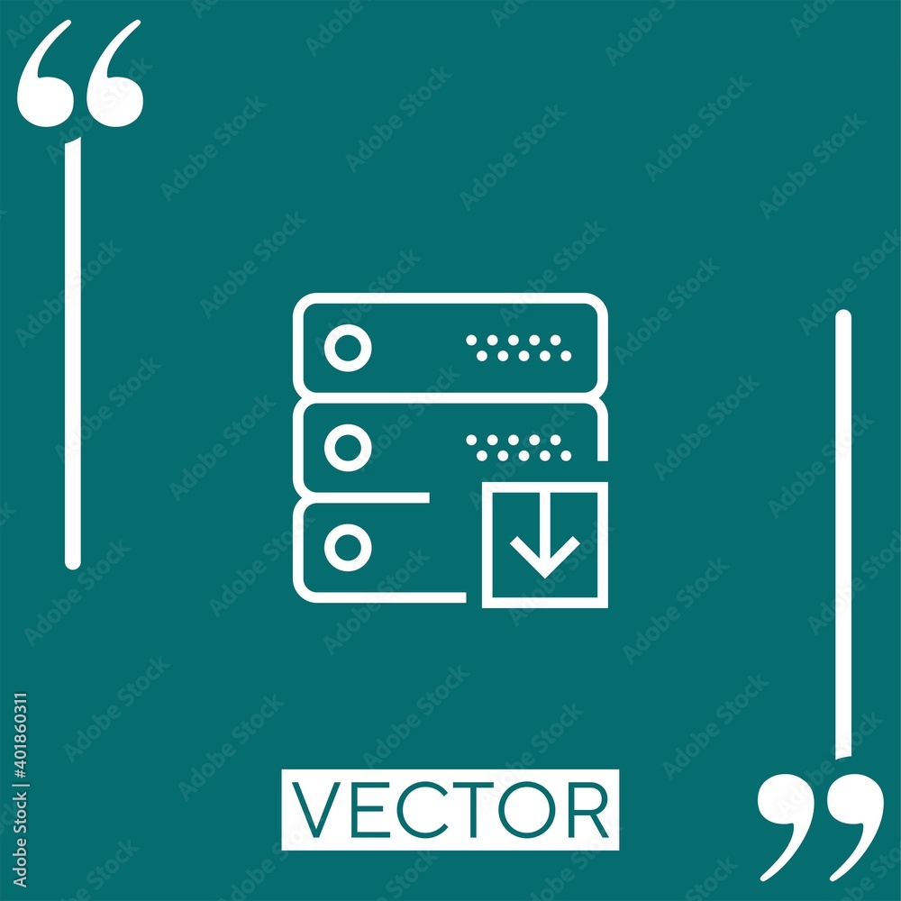 Poster server vector icon linear icon. editable stroke line