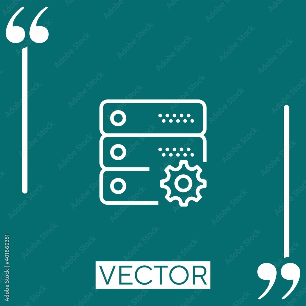 Poster server vector icon linear icon. editable stroke line