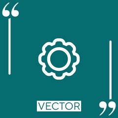 settings outlined wheel Linear icon. Editable stroke line