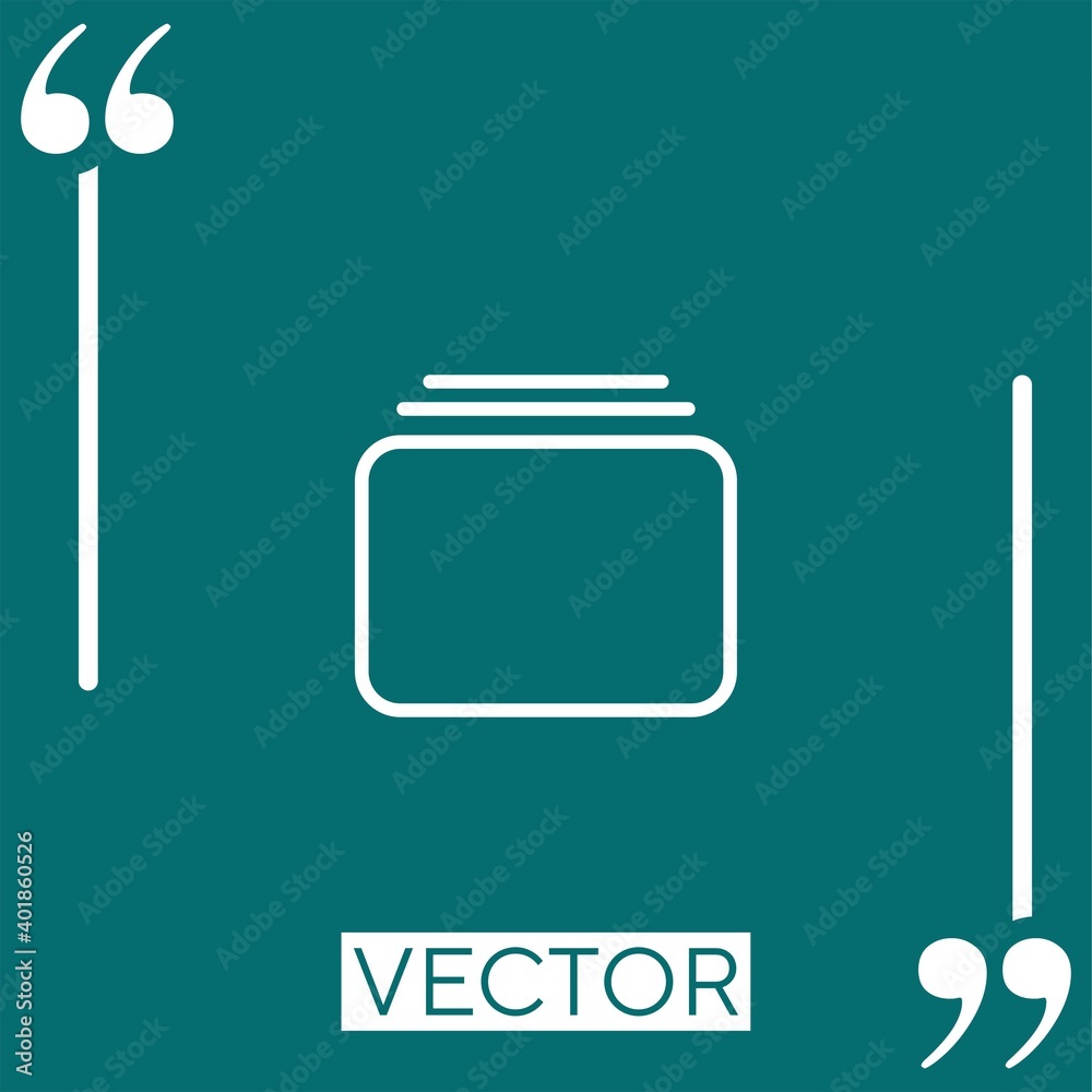 Poster small rectangle with two horizontal lines on top linear icon. editable stroke line