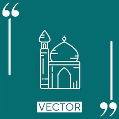 small mosque vector icon Linear icon. Editable stroke line