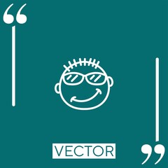 smug vector icon Linear icon. Editable stroke line