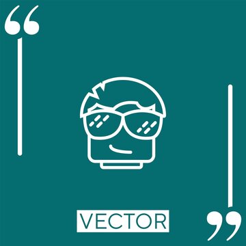 smug   vector icon Linear icon. Editable stroke line
