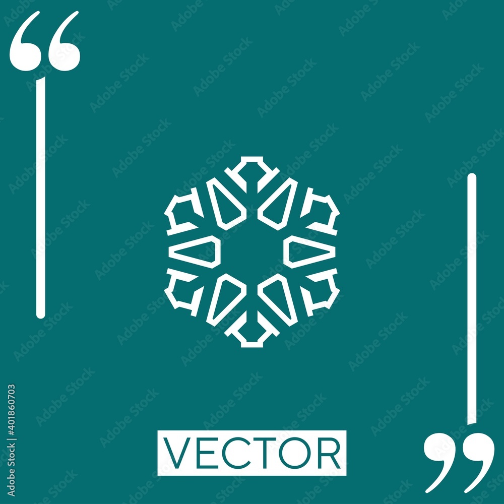 Poster snowflake vector icon linear icon. editable stroke line