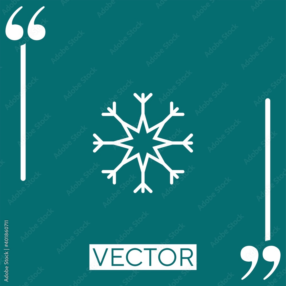 Poster snowflake vector icon linear icon. editable stroke line